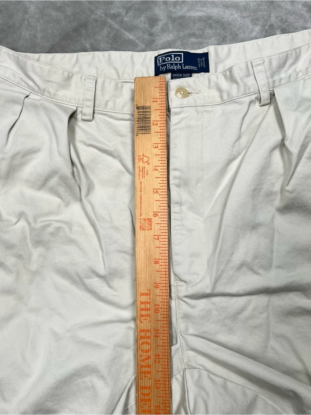 Vintage Polo Ralph Lauren Andrew Shorts Mens 35 Beige Pleated Preppy Baggy Y2K